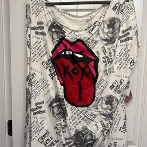 Torrid Betsy Johnson Pink and Red Short Sleeve Tees with Bold Graphics